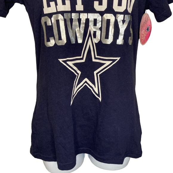 Women's Dallas Cowboys "Let's Go Cowboys" Short Sleeve Top Size Small NWT FLAW - Picture 4 of 14
